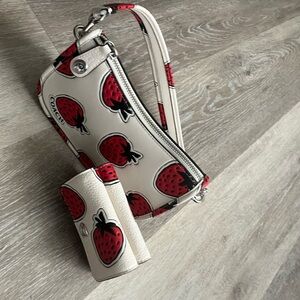 Coach strawberry bag with wallet